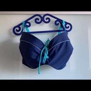 🧶 Navy Nautical Curvy Kate Bikini top 38H